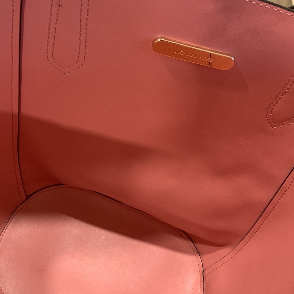 Michael Kors Bag Portia Pink Suede Leather Tote - Picture 14 of 17
